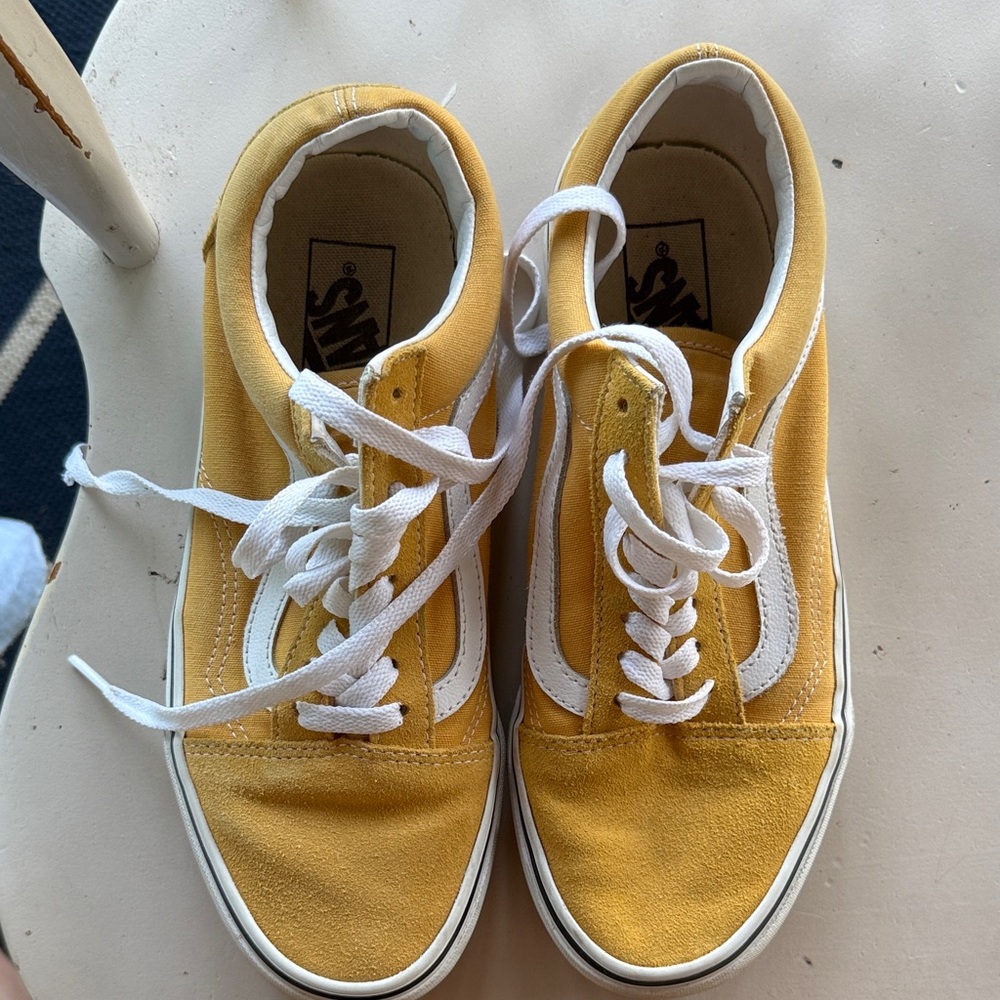 Vans Yellow and White Kids Sneakers